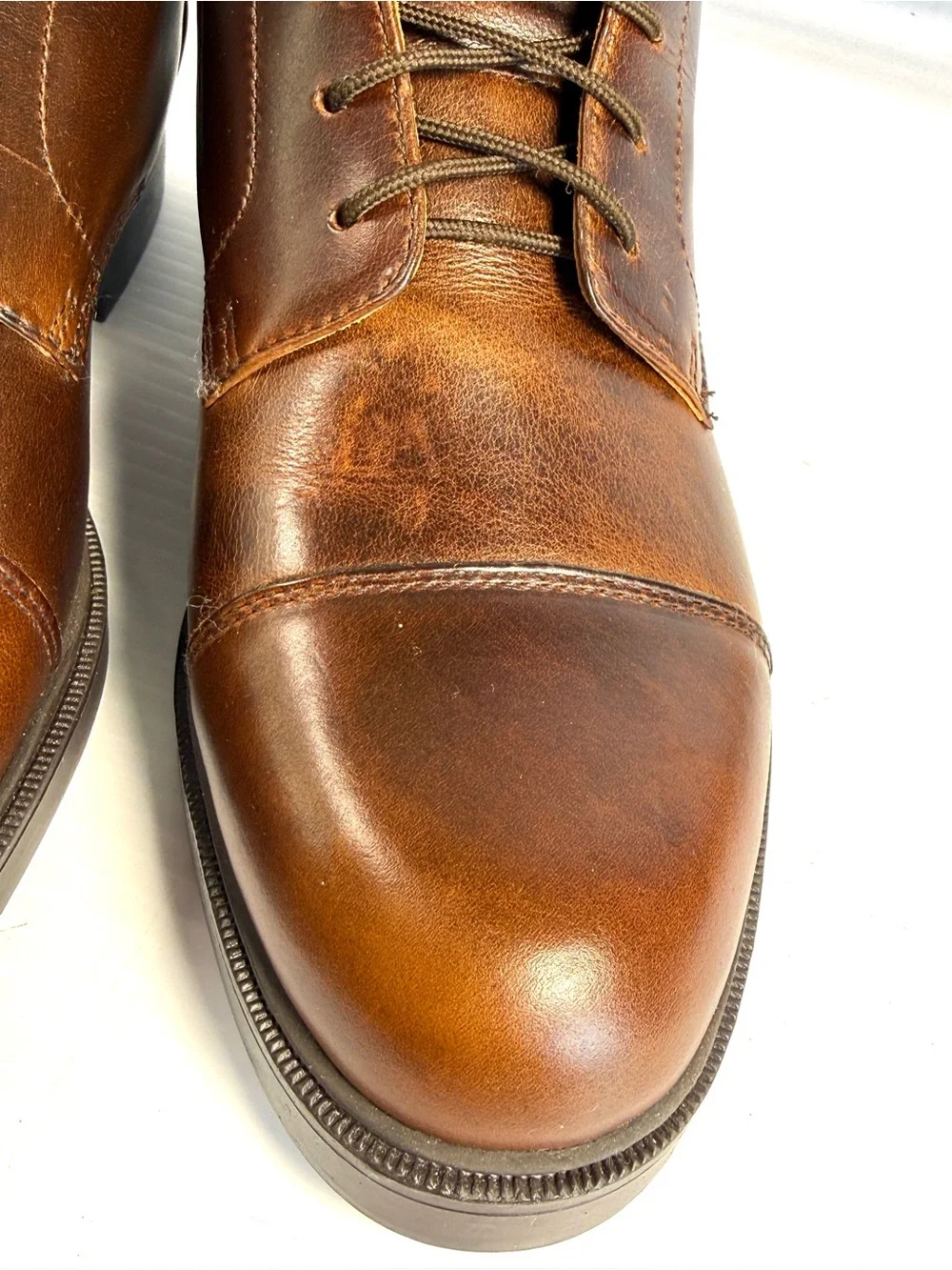 Thornton Bay Men's Brown Leather Cap-Toe Lace-Up Boots